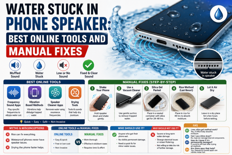 Water Stuck in Phone Speaker: Best Online Tools and Manual Fixes