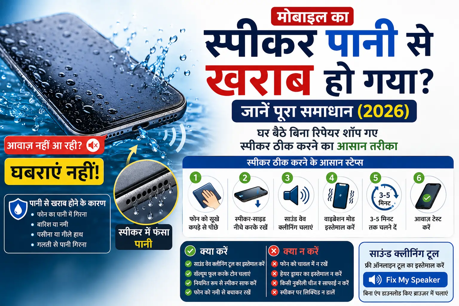 मोबाइल का स्पीकर पानी से खराब हो गया? जानें पूरा समाधान (2026) -