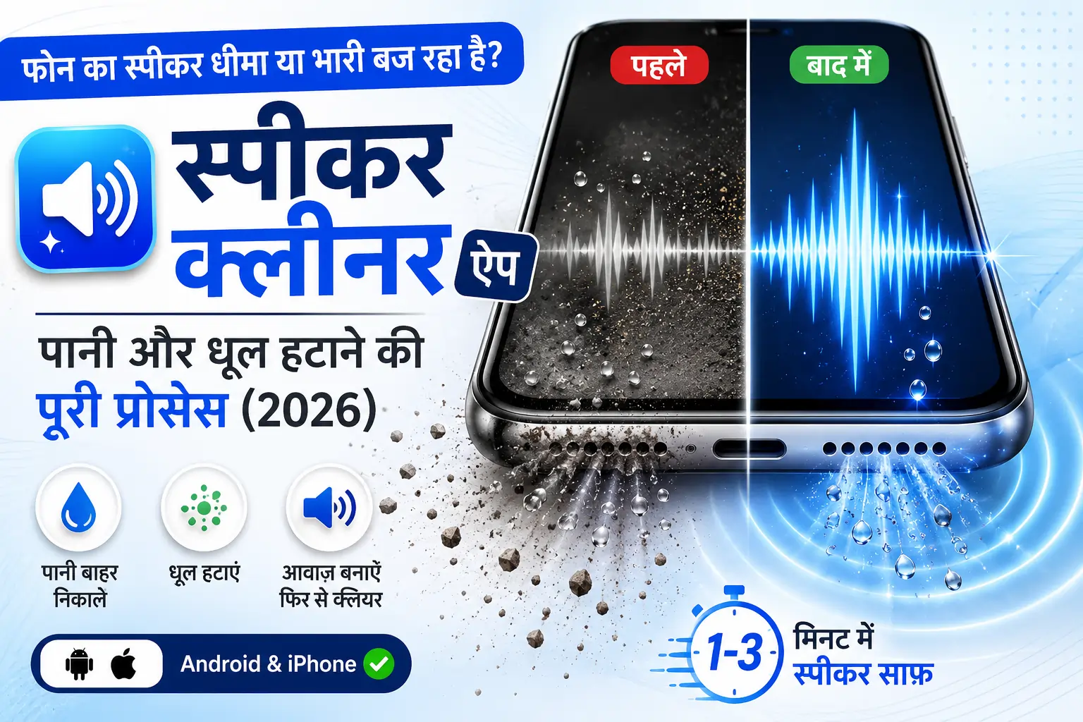 स्पीकर क्लीनर ऐप से फोन के स्पीकर से पानी और धूल हटाने का तरीका (Android & iPhone)